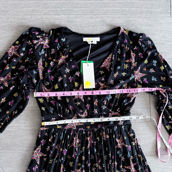 Boden Blouson Sleeve Fixed Wrap Jersey Midi Dress Black Star Floral 2 P NWT - Picture 13 of 16